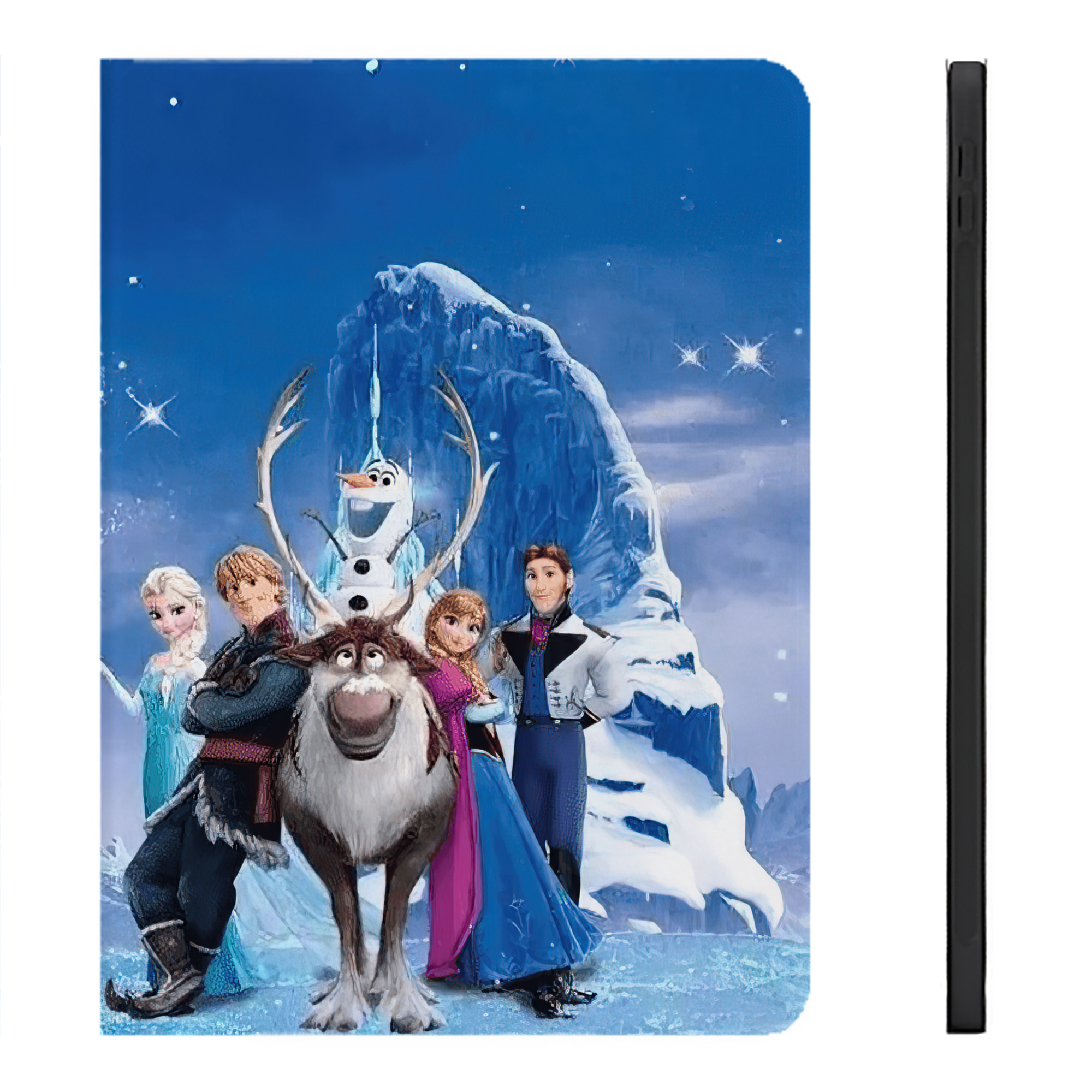 （画像用） アナと雪の女王 アンナ エルサ Frozen Anna Elsa IPadケース ペンホルダー付き ブックスタイルデザイン